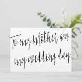 Moderner Chic "To my mutter on my wedday" Karte (Stehend Vorderseite)