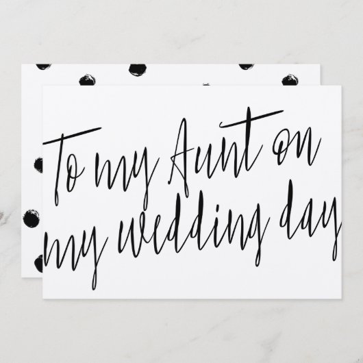 Moderner Chic "To my tunt my wedday" Einladung (Vorne/Hinten)