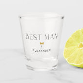 Moderner Chic Trauzeuge Art Deco Gold Krawatte Nam Schnapsglas (Vorderseite)