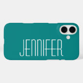 Moderner Chic Turquoise Personalisiert Jumbo Name Case-Mate iPhone Hülle (Rückseite (Horizontal))