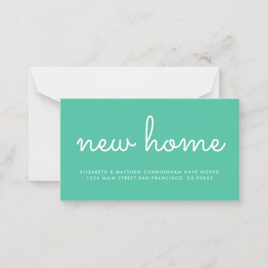 Moderner Chic und Spaß Neue Zuhause-Ankündigung Mitteilungskarte (Vorderseite)