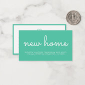 Moderner Chic und Spaß Neue Zuhause-Ankündigung Mitteilungskarte (Vorderseite/Rückseite Beispiel)