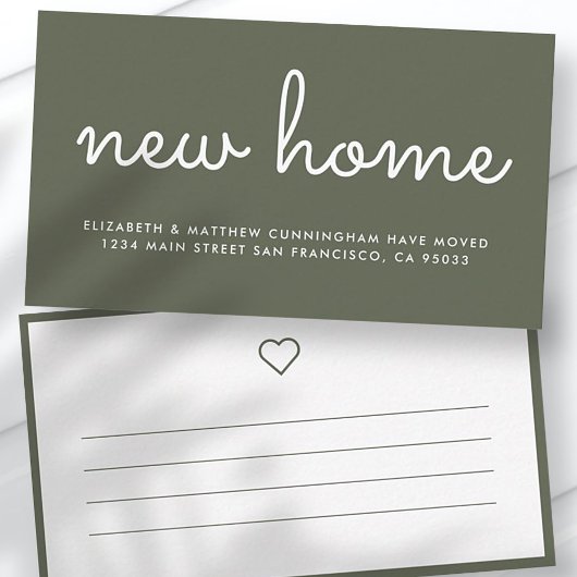 Moderner Chic und Spaß Neue Zuhause-Ankündigung Mitteilungskarte