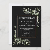 Moderner Chic verändert das Datum Wasserfarbengrün Einladung (Vorderseite)