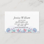 Moderner Chic Watercolor Blue Hydrangeas Floral Bu Visitenkarte (Rückseite)