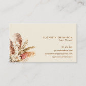 Moderner Chic Watercolor Floral Boho Visitenkarte (Rückseite)