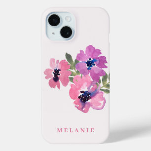 Moderner Chic Watercolor Pink Floral Case-Mate iPhone Hülle