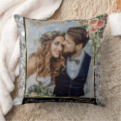 Moderner Chic Wedding Liebe Couple Silver Glitzer Kissen (Decke)