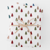 Moderner Chic Weihnachtsbaum Glitzer farbenfroh Geschenkpapier Set (Beispiel)