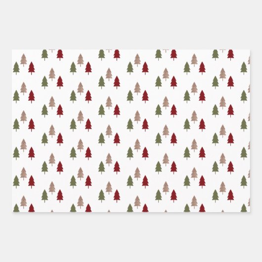 Moderner Chic Weihnachtsbaum Glitzer farbenfroh Geschenkpapier Set (Vorderseite)