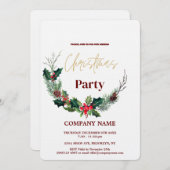 Moderner Chic Weihnachtskranz Einladung (Vorne/Hinten)