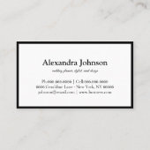 Moderner Chic White and Gold Foil Luxus Visitenkarte (Rückseite)