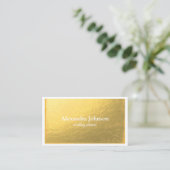 Moderner Chic White and Gold Foil Luxus Visitenkarte (Stehend Vorderseite)