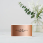 Moderner Chic white and Rose Gold Foil Luxus Visitenkarte (Stehend Vorderseite)