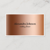 Moderner Chic white and Rose Gold Foil Luxus Visitenkarte (Vorderseite)