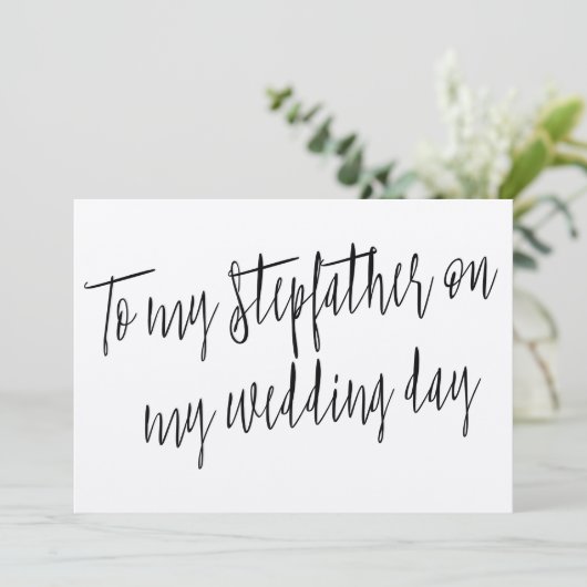 Moderner Chic "Zu meinem Stiefvater am Hochzeitsta Karte (Stehend Vorderseite)