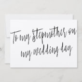 Moderner Chic "Zu meiner Stiefmutter am Hochzeitst Karte (Vorderseite)