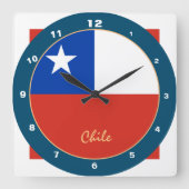 Moderner Chile, trendige chilenische Flag Zuhause  Quadratische Wanduhr (Vorderseite)