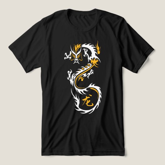 Moderner chinesischer Drache Tri-Blend Shirt (Design Vorderseite)