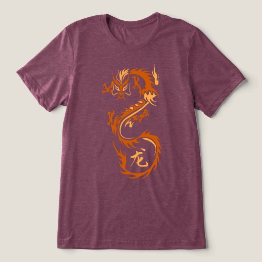 Moderner chinesischer Drache Tri-Blend Shirt (Design Vorderseite)
