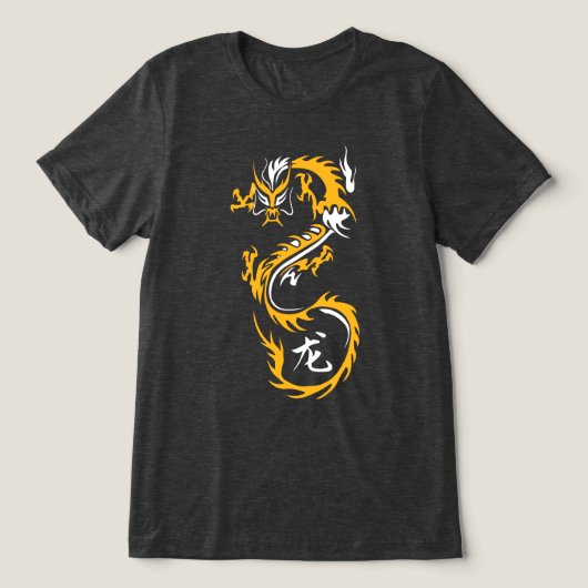Moderner chinesischer Drache Tri-Blend Shirt (Design Vorderseite)