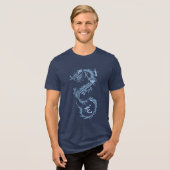 Moderner chinesischer Drache Tri-Blend Shirt (Vorderseite voll)