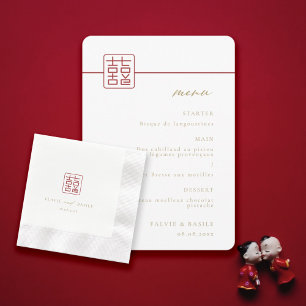 Moderner chinesischer Hochzeitstisch für doppeltes Serviette