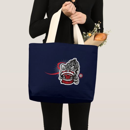 Moderner chinesischer Löwe Jumbo Stoffbeutel (Vorderseite (Produkt))