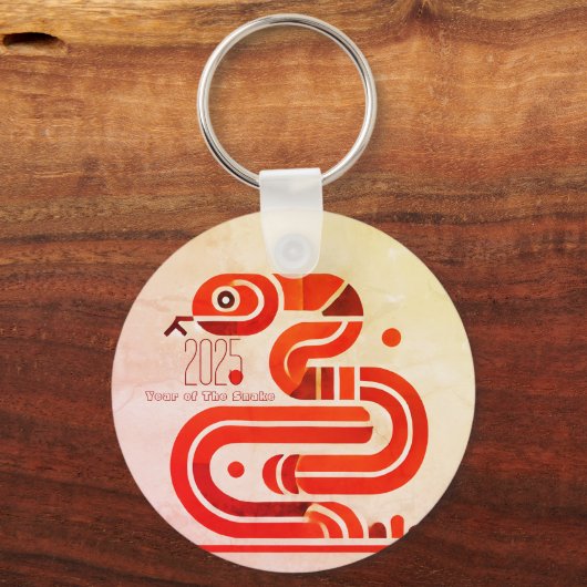 Moderner chinesischer Neujahrsschlange 2025 BRK04 Schlüsselanhänger (Vorderseite)