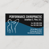 Moderner Chiropraktor mit Rückenlehne Visitenkarte (Vorderseite)