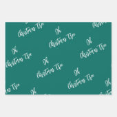 Moderner Christbaum, Aquamarin, Aqua, Rot Geschenkpapier Set (Vorderseite 3)