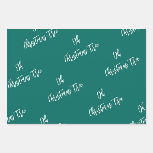 Moderner Christbaum, Aquamarin, Aqua, Rot Geschenkpapier Set (Vorderseite 3)