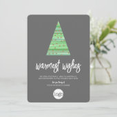 Moderner Christbaum - Aquarellschrift Business Feiertagskarte (Stehend Vorderseite)