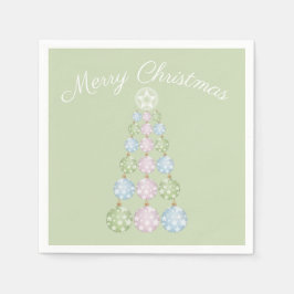 Moderner Christbaum in drei Pastellfarben Serviette