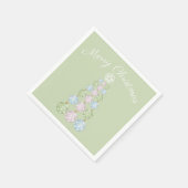 Moderner Christbaum in drei Pastellfarben Serviette (Ecke)