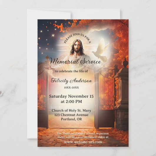Moderner Christlicher Beerdigungsdienst Einladung (Vorderseite)