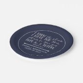 Moderner Christlicher Bibel Verse Blue Abschluss Pappteller (Schrägansicht)