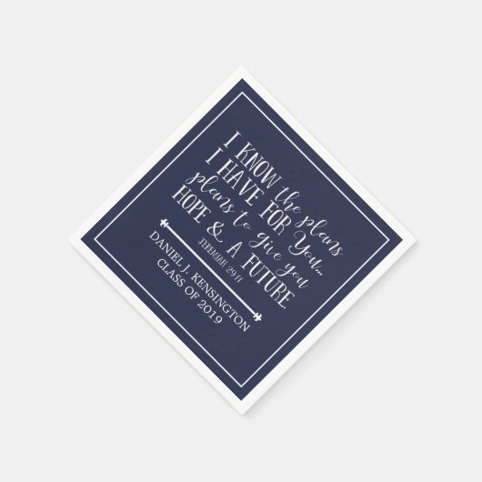 Moderner Christlicher Bibel Verse Blue Abschluss Serviette (Ecke)