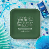 Moderner Christlicher Bibelverse Grüner Abschluss Pappteller (Party)