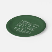 Moderner Christlicher Bibelverse Grüner Abschluss Pappteller (Schrägansicht)