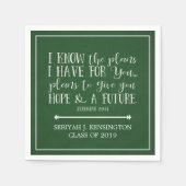 Moderner Christlicher Bibelverse Grüner Abschluss Serviette (Vorderseite)