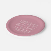 Moderner Christlicher Bibelversen Rosa Rosa Abschl Pappteller (Schrägansicht)