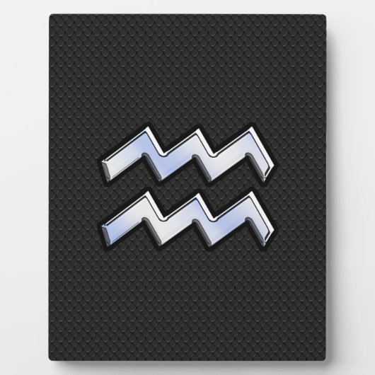 Moderner Chrome wie Aquarius Zodiac Sign auf Schla Fotoplatte (Vorderseite)