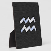 Moderner Chrome wie Aquarius Zodiac Sign auf Schla Fotoplatte (Seite)