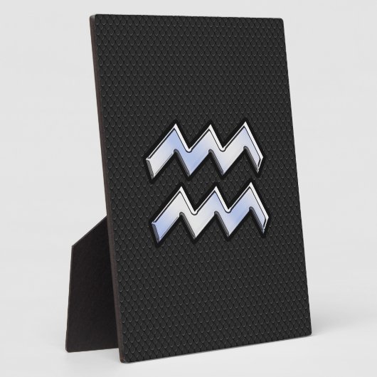 Moderner Chrome wie Aquarius Zodiac Sign auf Schla Fotoplatte (Seite)