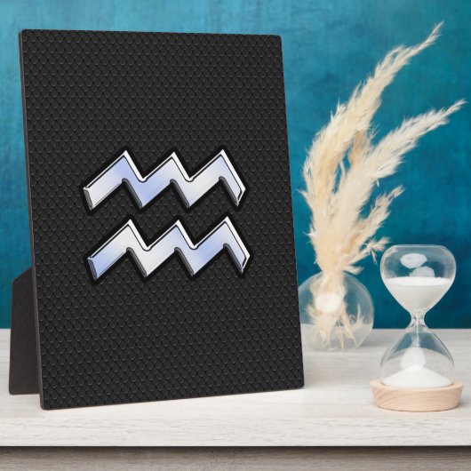Moderner Chrome wie Aquarius Zodiac Sign auf Schla Fotoplatte (Seite)