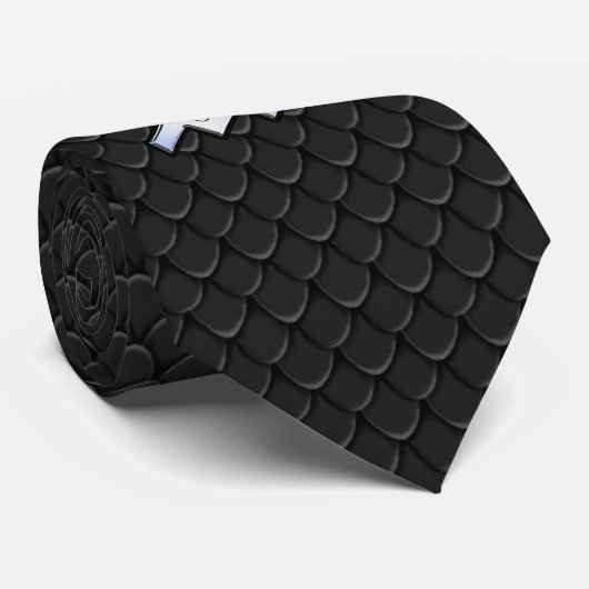 Moderner Chrome wie Aquarius Zodiac Sign auf Schla Krawatte (Gerollt)