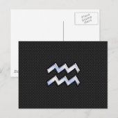 Moderner Chrome wie Aquarius Zodiac Sign auf Schla Postkarte (Vorne/Hinten)