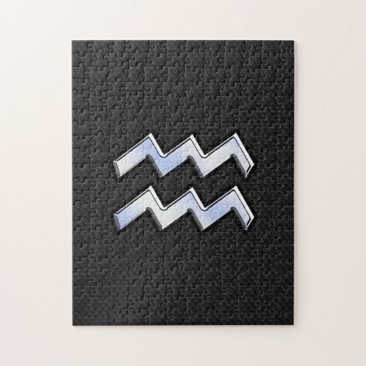 Moderner Chrome wie Aquarius Zodiac Sign auf Schla Puzzle (Vertikal)