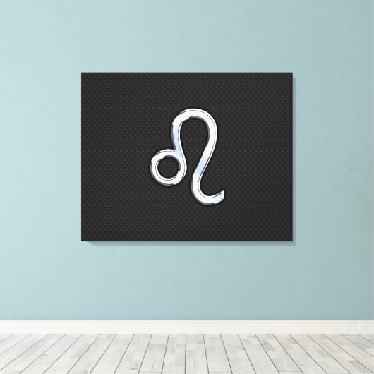 Moderner Chrome wie Leo Sign auf Schlangenhaut Leinwanddruck (Insitu (Holzboden))